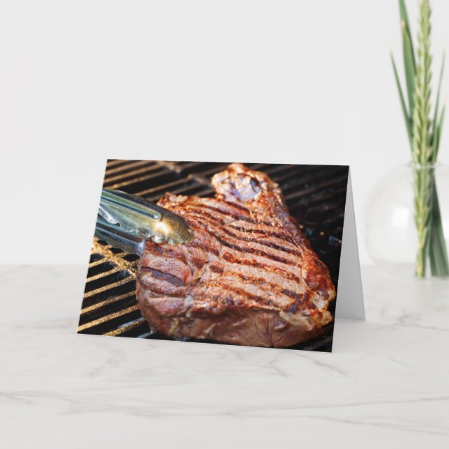 Grilled Steak Greeting Cards (Front)