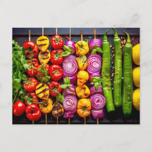 Grilled Vegetable. Array of beautifully charred ve Postcard