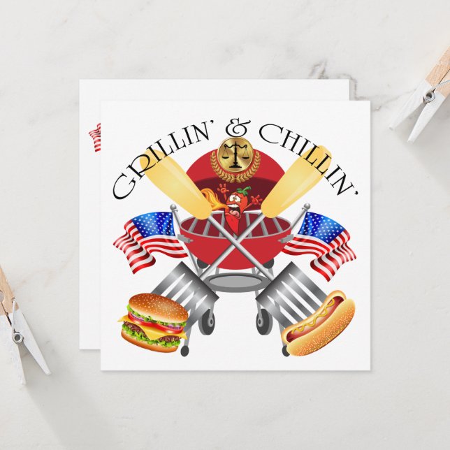 Grillin' and Chillin' Attorney  Law Invitation (Front/Back In Situ)