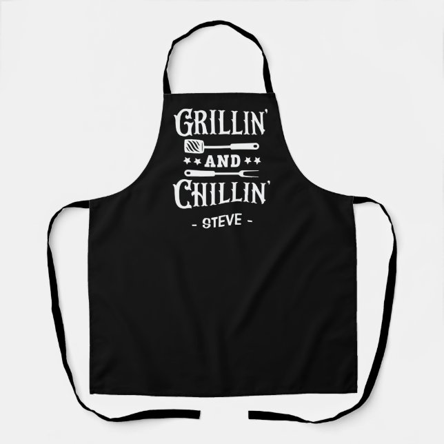 Grillin and Chillin BBQ Apron (Front)