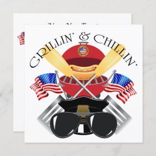 Grillin' and Chillin' Patriotic Cookout Invitation