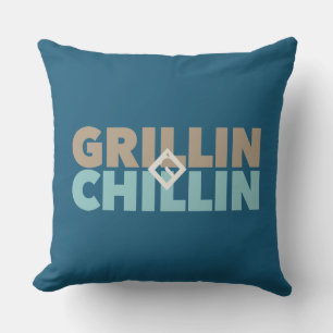 Grillin' and Chillin' Personalised Cushion