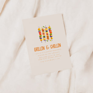 Grillin and Chilling Summer Backyard BBQ Invitation