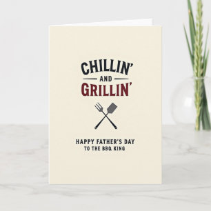 Grillin Bbq King Fathers Day Card