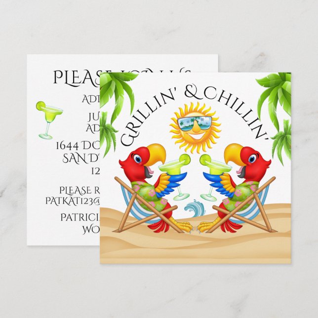 Grillin' & Chillin' Invitation (Front/Back)
