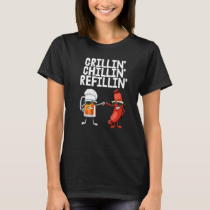 Grillin Chillin Refillin Women Hot Dog & Beer Foo T-Shirt