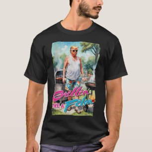 Grillin Like A Felon Funny Trump 2024 Chillin Like T-Shirt