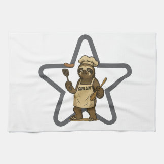 Grillin' Sloth Star Tea Towel