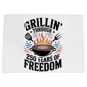 Grillin Through 250th Freedom Grill 4th Of July Large Gift Bag