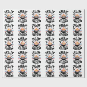Grillin Through 250th Freedom Grill 4th Of July Wrapping Paper