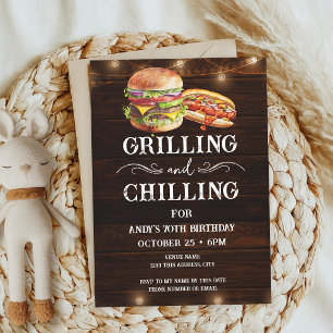 Grilling and Chilling 70th Birthday Invitation