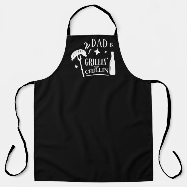 Grilling and Chilling Dad Fun Personalised BBQ Apron (Front)