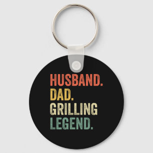 Grilling Bbq Father Funny Husband Grill Dad Legend Key Ring