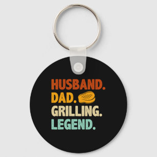 Grilling Bbq Father Funny Husband Grill Dad Legend Key Ring