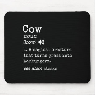 Grilling Beef Steak Lover Funny Cow Hamburger Defi Mouse Pad
