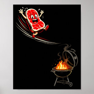 Grilling Cartoon Humour Poster