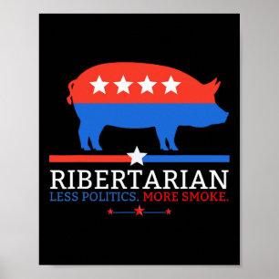 Grilling Dad Bbq Ribertarian Funny Politics Father Poster