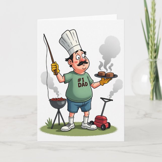 Grilling Dads Day Bbq Feast Card (Front)