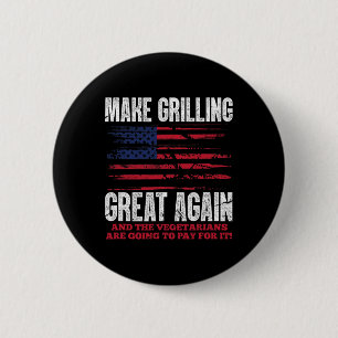 Grilling Great Again Funny Trump Bbq Pit Master  6 Cm Round Badge