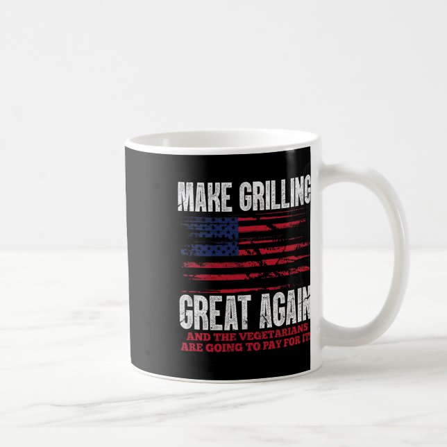 Grilling Great Again Funny Trump Bbq Pit Master  Coffee Mug (Right)
