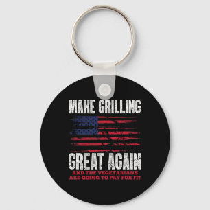Grilling Great Again Funny Trump Bbq Pit Master Key Ring
