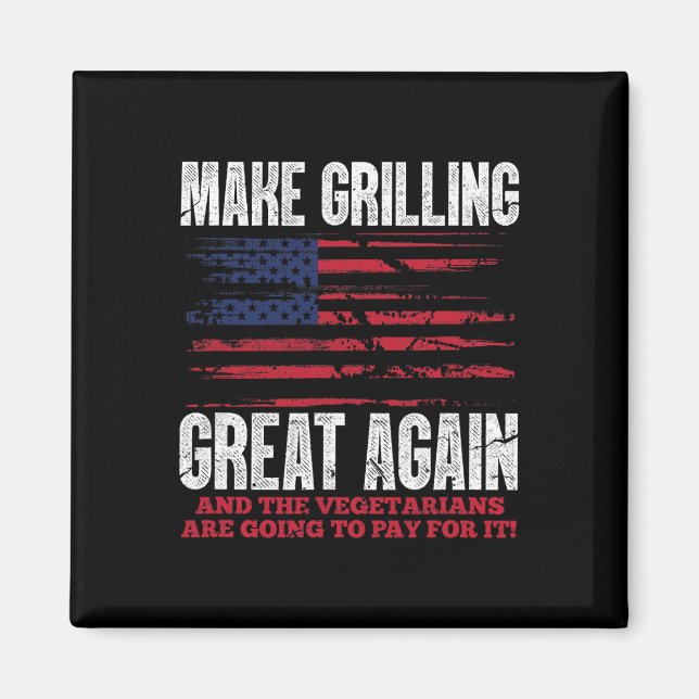 Grilling Great Again Funny Trump Bbq Pit Master  Magnet (Front)
