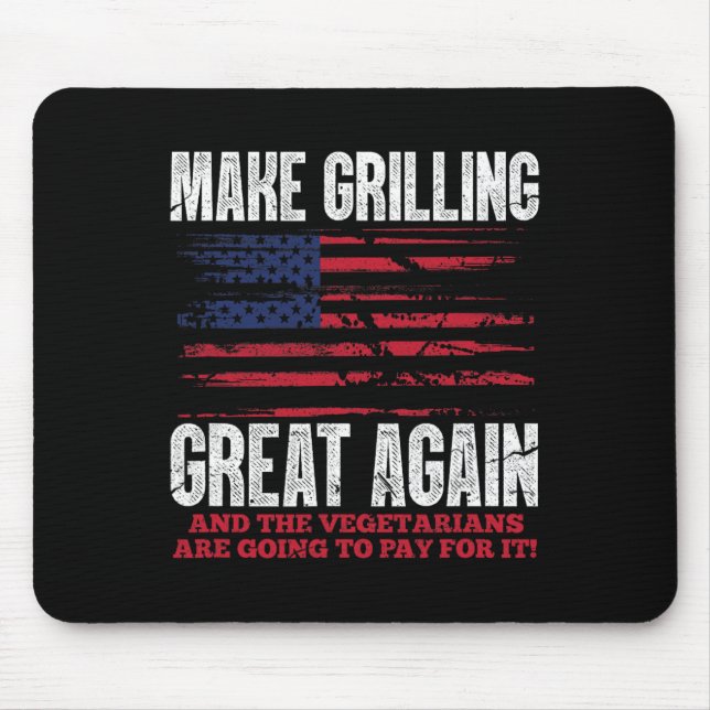 Grilling Great Again Funny Trump Bbq Pit Master  Mouse Pad (Front)