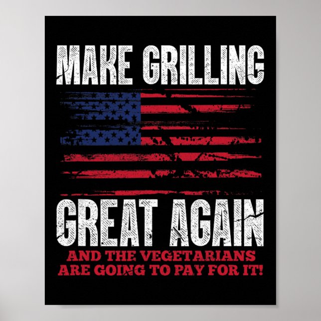Grilling Great Again Funny Trump Bbq Pit Master  Poster (Front)