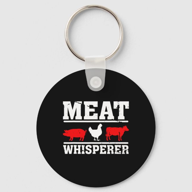 Grilling - Meat Whisperer Funny Bbq Chef Gift  Key Ring (Front)