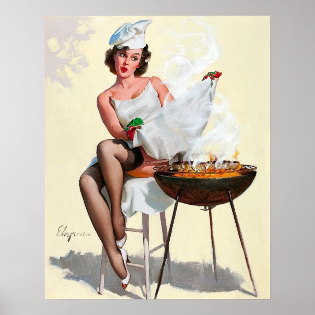 Grilling Pin Up Poster (Front)