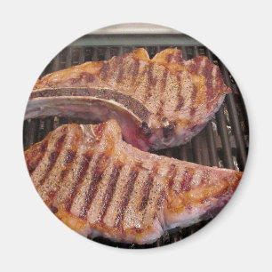 Grilling Steaks Food Dinner Magnet