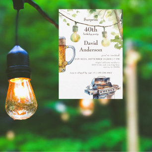 Grilling Surprise 40th Birthday Party Invitation