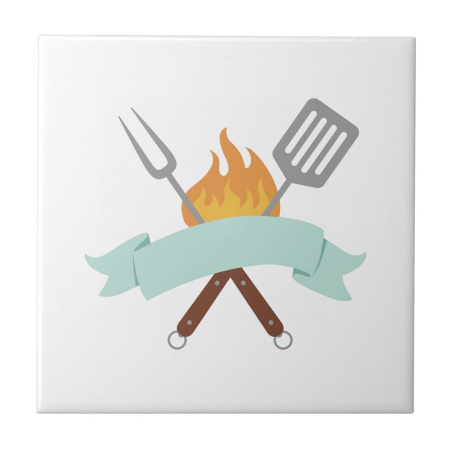 Grilling Tools Ceramic Tile (Front)