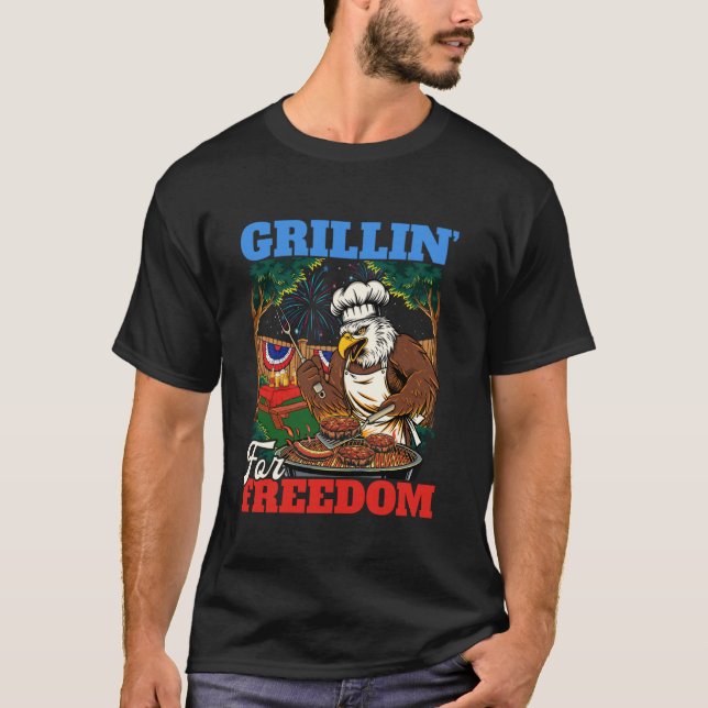 Grillinu2019 For Freedom - USA American Flag 4th O T-Shirt (Front)