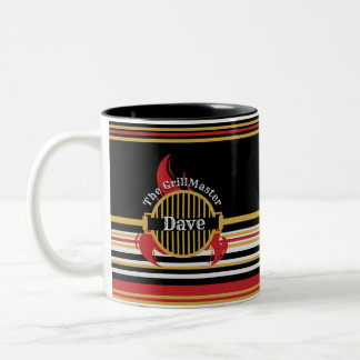 GrillMaster BBQ Bold Stripe Two-Tone Coffee Mug