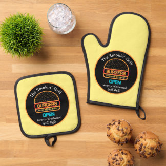 Grillmaster Grilling BBQ Oven Mitt & Pot Holder Set