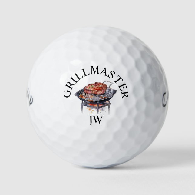 Grillmaster Personalised Monogram  Golf Balls (Front)