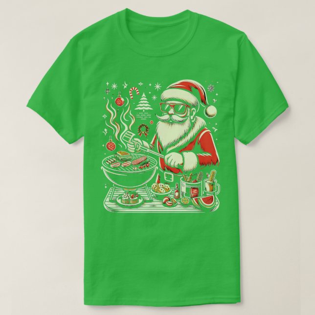 GrillMaster Santa Christmas BBQ Bash Tee (Design Front)