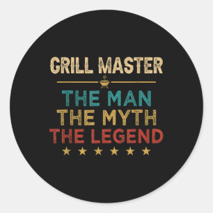 Grillmaster The Man The Myth The Legend Barbeque G Classic Round Sticker