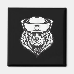 Grim Bear Sailor Sailor Animal Sailor Boat Ship Magnet