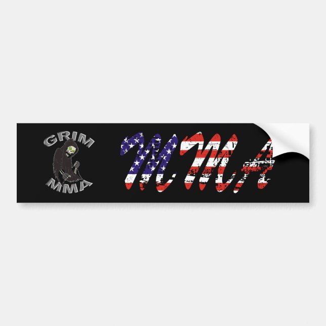 Grim MMA Flag Bumper Sticker (Front)