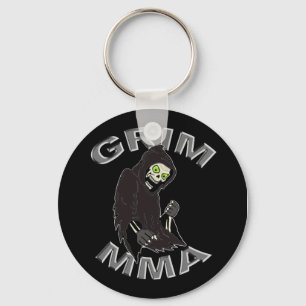 Grim MMA logo black keychain