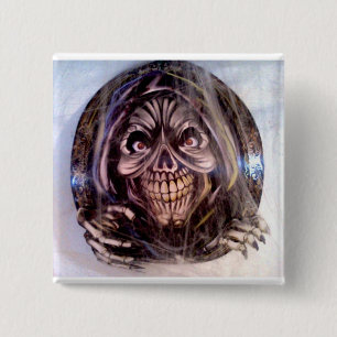 Grim Reaper 15 Cm Square Badge