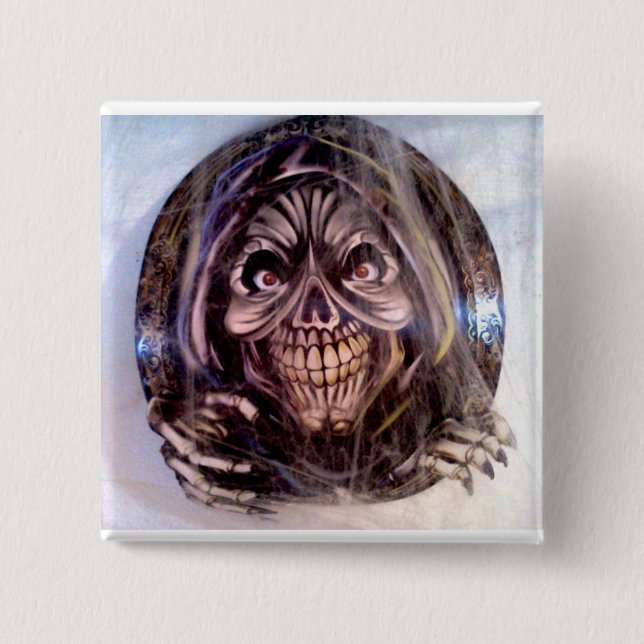 Grim Reaper 15 Cm Square Badge (Front)