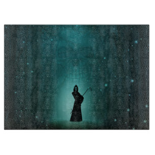 Grim Reaper and Skull Cutting Board