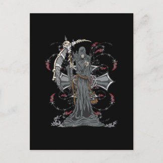Grim Reaper Awaits Postcard