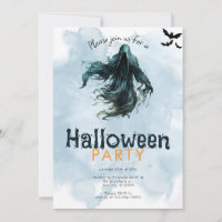 Grim Reaper Bats Blue Smoke Halloween Party