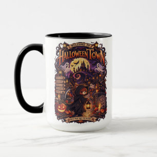 Grim Reaper Bear Halloween Town Art Mug