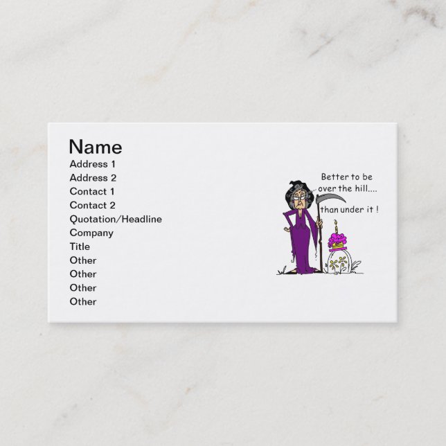 Grim Reaper Birthday Humour Business Card (Front)