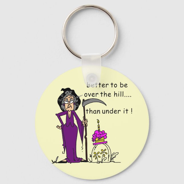 Grim Reaper Birthday Humour Key Ring (Front)